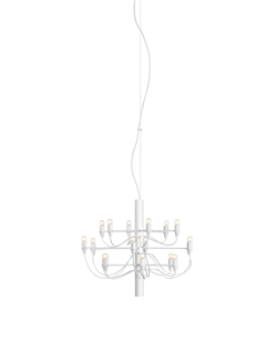 2097/18 kroonluchter LED met heldere lampen, mat wit